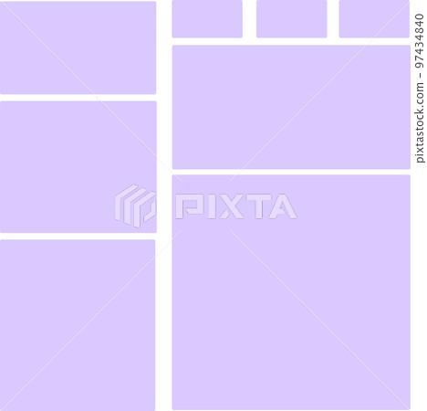 vector illustration set of purple rectangular sticker shapes 97434840