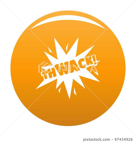 Comic boom thwack icon. Simple illustration of comic boom thwack vector icon for any design orange 97434926
