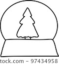 toy souvenir Christmas ball with Christmas tree and snow 97434958