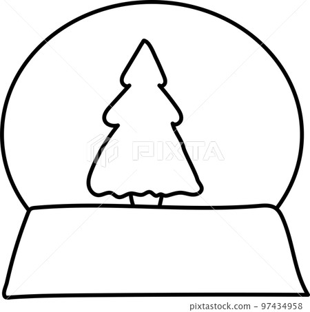 toy souvenir Christmas ball with Christmas tree and snow toy souvenir Christmas ball with Christmas tree and snow 97434958