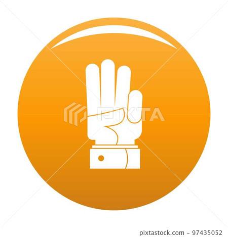 Hand three icon. Simple illustration of hand three vector icon for any design orange Hand three icon. Simple illustration of hand three vector icon for any design orange 97435052