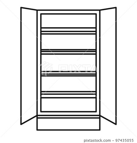 Open glass fridge icon. Outline illustration of open glass fridge vector icon for web design isolated on white background Open glass fridge icon. Outline illustration of open glass fridge vector icon for web design isolated on white background 97435055