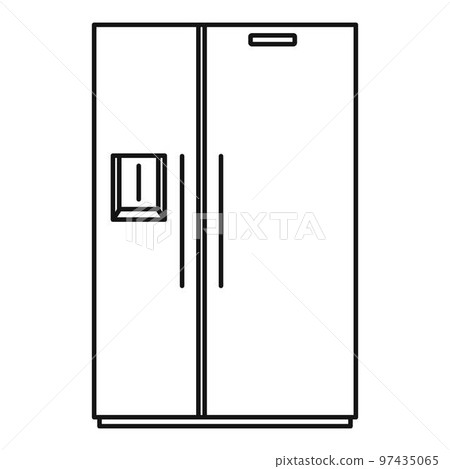 Double door fridge icon. Outline illustration of double door fridge vector icon for web design isolated on white background 97435065