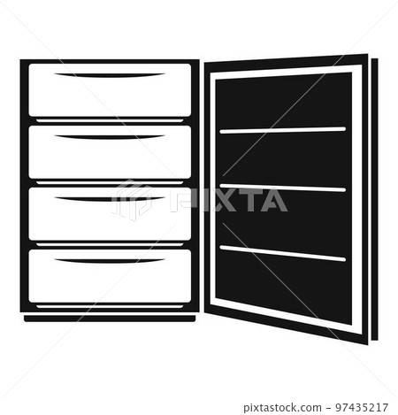 Open refrigerator icon. Simple illustration of open refrigerator vector icon for web design isolated on white background 97435217