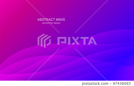 Abstract wave element for design. Pink. Digital frequency track equalizer. Stylized line art background. Colorful shiny wave with lines created using blend tool. Curved wavy line, smooth stripe. Abstract wave element for design. Pink. Digital frequency track equalizer. Stylized line art background. Colorful shiny wave with lines created using blend tool. Curved wavy line, smooth stripe. 97436083