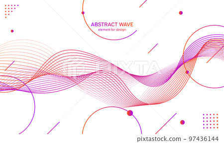 Abstract colorfull wave element for design. Digital frequency track equalizer. Stylized line art background.Vector illustration.Wave with dots created using blend tool.Curved wavy line, smooth stripe Abstract colorfull wave element for design. Digital frequency track equalizer. Stylized line art background.Vector illustration.Wave with dots created using blend tool.Curved wavy line, smooth stripe 97436144