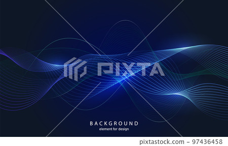 Abstract wave background. Element for design. Digital frequency track equalizer. Stylized line art. Colorful shiny wave with lines created using blend tool. Curved wavy line smooth stripe Vector Abstract wave background. Element for design. Digital frequency track equalizer. Stylized line art. Colorful shiny wave with lines created using blend tool. Curved wavy line smooth stripe Vector 97436458