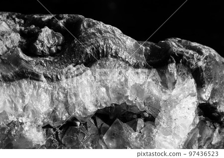 Bands of a red Lake Superior agate with quartz center. Bands of a red Lake Superior agate with quartz center. 97436523