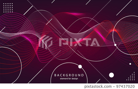 Abstract wave background. Element for design. Digital frequency track equalizer. Stylized line art. Curved wavy line smooth stripe Vector Abstract wave background. Element for design. Digital frequency track equalizer. Stylized line art. Curved wavy line smooth stripe Vector 97437020