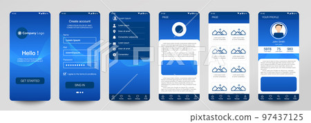 Design Of Mobile App Ui Ux Gui Set Of User Stock Illustration Pixta