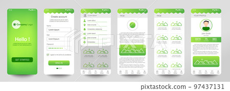 Design Of Mobile App Ui Ux Gui Set Of User Stock Illustration Pixta