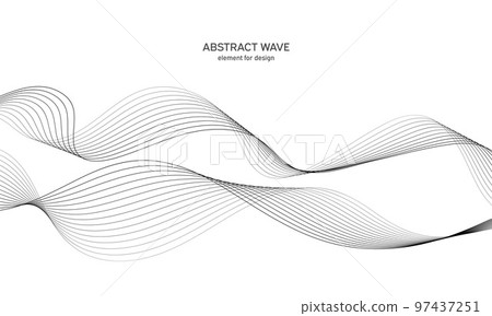 Abstract wave element for design. Digital frequency track equalizer. Stylized line art background. Vector illustration. Wave with lines created using blend tool. Curved wavy line, smooth stripe. Abstract wave element for design. Digital frequency track equalizer. Stylized line art background. Vector illustration. Wave with lines created using blend tool. Curved wavy line, smooth stripe. 97437251