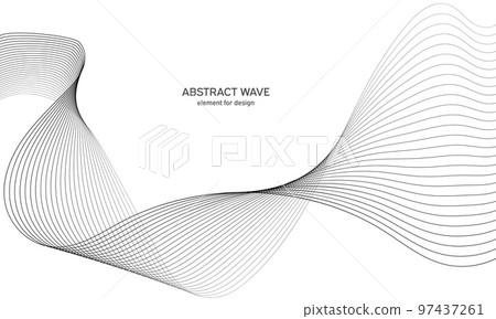 Abstract wave element for design. Digital frequency track equalizer. Stylized line art background. Vector illustration. Wave with lines created using blend tool. Curved wavy line, smooth stripe. Abstract wave element for design. Digital frequency track equalizer. Stylized line art background. Vector illustration. Wave with lines created using blend tool. Curved wavy line, smooth stripe. 97437261