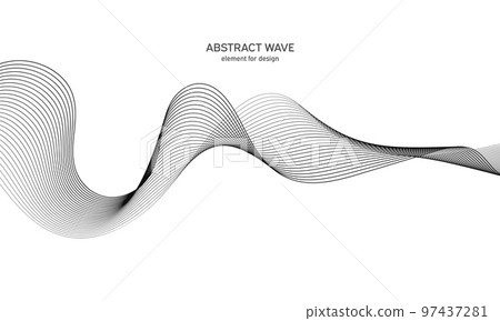 Abstract wave element for design. Digital frequency track equalizer. Stylized line art background. Vector illustration. Wave with lines created using blend tool. Curved wavy line, smooth stripe. Abstract wave element for design. Digital frequency track equalizer. Stylized line art background. Vector illustration. Wave with lines created using blend tool. Curved wavy line, smooth stripe. 97437281