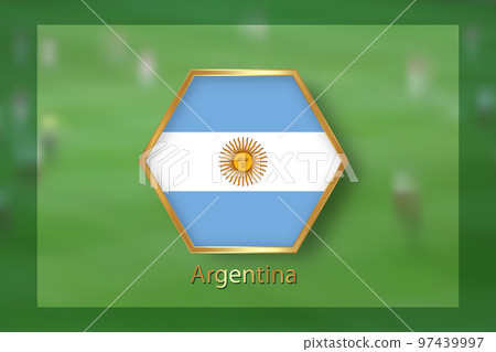 Argentina flag sign, vector illustration isolated on green background 97439997