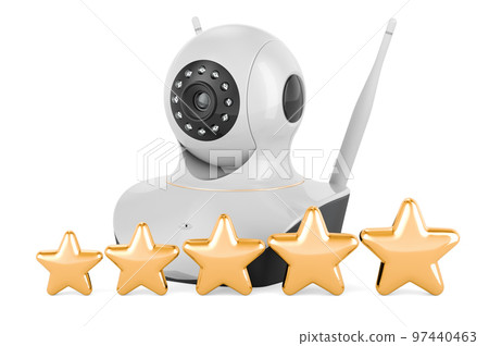 IP camera with five golden stars. 3D rendering 97440463