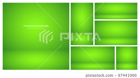 Empty green studio abstract backgrounds with spotlight effect. Product showcase backdrop. Stage lighting. Vector illustration 97441000