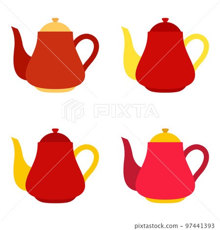 Teapot in flat style isolated 97441393