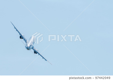 Promising Russian medium-range narrow-body passenger aircraft Irkut MC-21 at the International Aviation and Space Salon MAKS 2019. 97442049