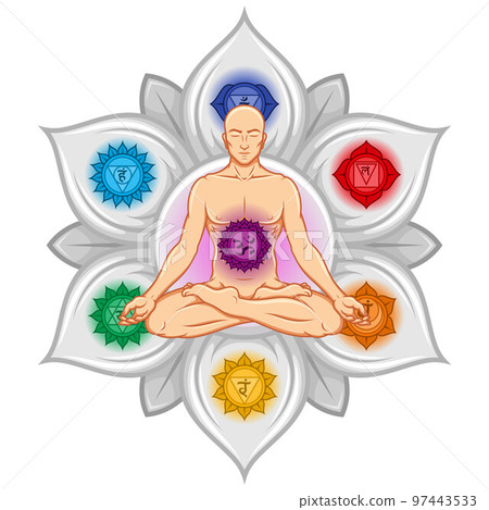 Vector design of man doing yoga 97443533