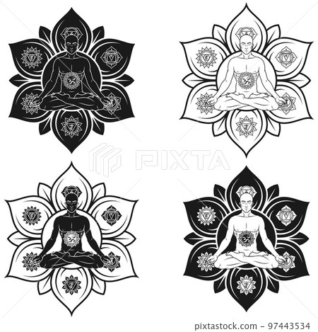 Vector design of man doing yoga 97443534