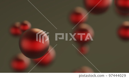 Metallic red ball and brown-white background 97444029