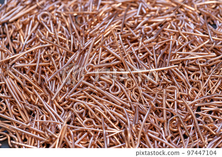 Scrap copper wire closeup 97447104