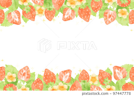 Gentle hand drawn strawberry frame illustration 97447778
