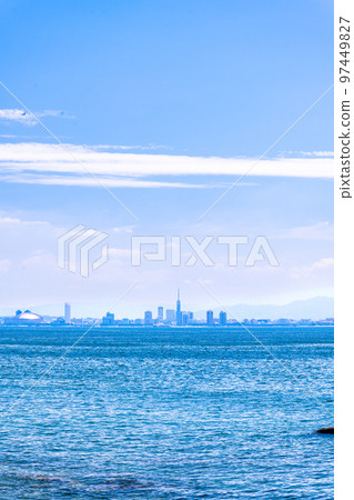 Sightseeing spots against the backdrop of the most beautiful summer sky: Scenery seen from Shikanoshima Sightseeing spots against the backdrop of the most beautiful summer sky: Scenery seen from Shikanoshima 97449827