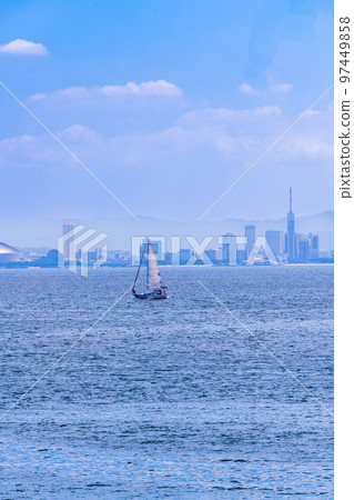 以最美麗的夏日天空為背景的觀光景點：志賀島的風景 97449858