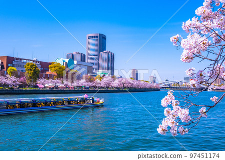 大阪大川櫻花和觀光船 97451174