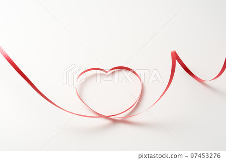 Red ribbon white background 97453276