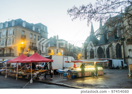 Morning market in Dieppe, France Morning market in Dieppe, France 97454080