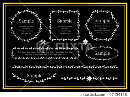 Set of beautiful frames with botanical ornaments Set of beautiful frames with botanical ornaments 97454158