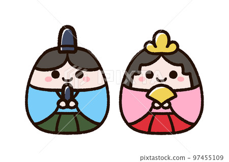 可愛的雛人偶、雛人偶和天皇 可愛的雛人偶、雛人偶和天皇 97455109