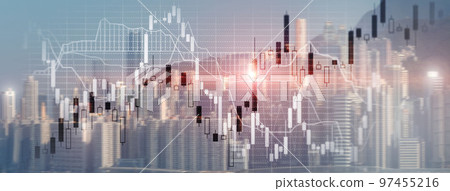 Candles and market on the background of the city 97455216