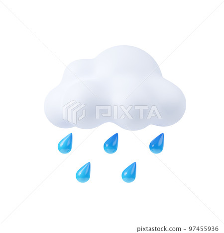 Weather icon with rain cloud with water drops Weather icon with rain cloud with water drops 97455936