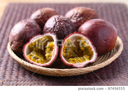 Passion fruit in basket, Tropical fruit in summer season 97456555