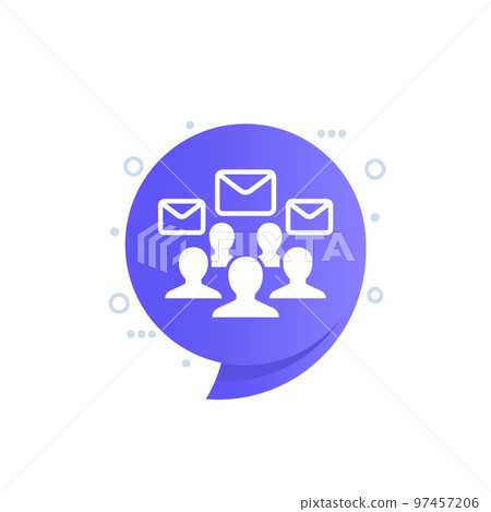 emails and people vector icon 97457206