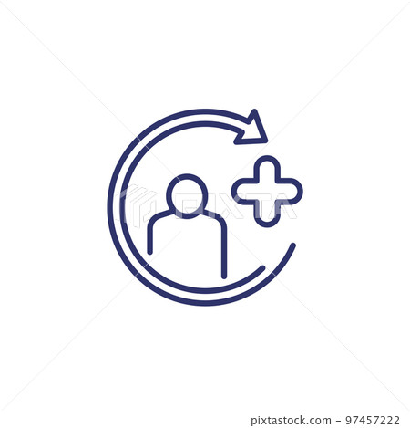Rehab and recovery line icon on white Rehab and recovery line icon on white 97457222