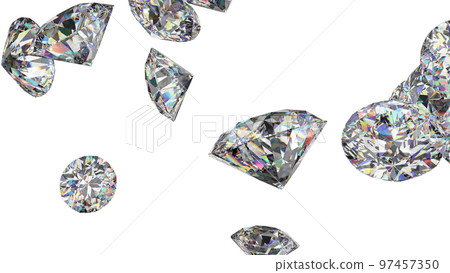 Shining diamonds dance in the air 97457350