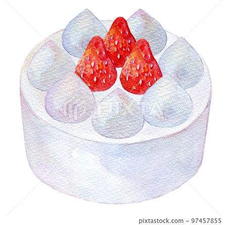 Christmas cake one-hole watercolor illustration 97457855