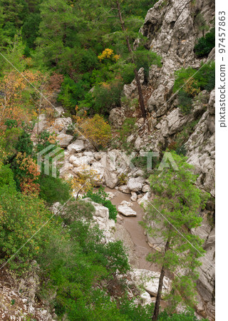 Goynuk canyon in autumn after rain, Turkey, Kemer 97457863
