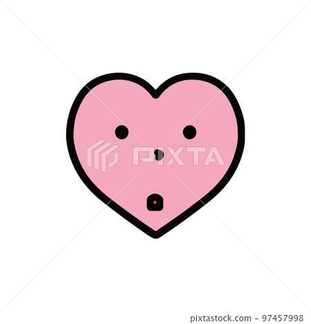 Illustration of a heart with a curious expression 97457998