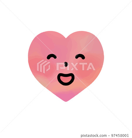 微笑的心圖水彩 97458001