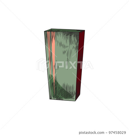 Hand drawn colorful empty flowerpot sketch style, vector illustration 97458029