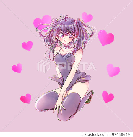 Little devil-like woman Heart 97458649