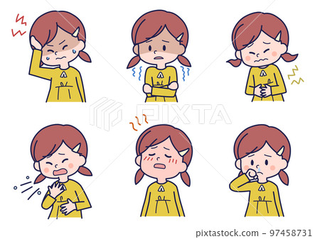 A girl who caught a cold Symptom set 97458731