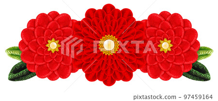 Decorative graphic of flowers made with Tsumami-zaiku Decorative graphic of flowers made with Tsumami-zaiku 97459164