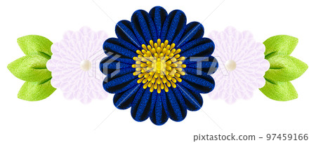 Decorative graphic of flowers made with Tsumami-zaiku Decorative graphic of flowers made with Tsumami-zaiku 97459166